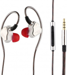 LINSOUL 7Hz Salnotes Zero HiFi 10 mm d&uuml;naamilise juhiga k&otilde;rvaklapid IEM metallist komposiitmembraaniga, roostevabast terasest esiplaat, eemaldatav 2-pin OFC kaabel (valge, mikrofoniga, 3,5 mm)