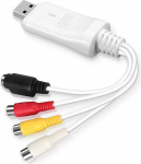 August VGB300 USB Video Grabber Audio Video Converter VHS ja Hi8 kassettide digiteerimiseks - Plug & Play Video Capture Adapter Windowsile ja macOSile