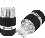 Monosaudio paar HiFi Schuko pistik + IEC C15 &uuml;hendus High End IEC pistikupesa 16A 250V Audiophile Power Plug Coupling (Rhodinated, E101R/F101R)