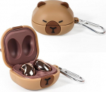 XMBYGY &uuml;mbris Galaxy Buds FE (2023)/Buds2 Pro(2022)/Buds 2(2021)/Buds Pro (2021)/Buds Live (2020), Silikoonist armas kaitsekott koos v&otilde;tmehoidjaga Samsungi juhtmeta k&otilde;rvaklappidele (Capybara)