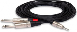 Hosa HMP-003Y REAN 3,5 mm TRS Dual 1/4 tolli TS Pro Stereo Breakout kaabel, 3 jalga