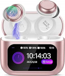 Bluetooth k&otilde;rvaklapid, Bluetooth 5.4 Sleep k&otilde;rvaklapid k&otilde;rvaklappidega koos puuteekraaniga, 48H m&auml;nguaeg Mini k&otilde;rvaklapid HiFi heli/5 EQ režiimi/ENC m&uuml;rasummutusega, traadita k&otilde;rvaklapid roosa