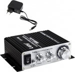 LP-V3S Hi-Fi Stereo v&otilde;imendi 2 Ch 25WR.M.S k&otilde;lar 3.5mm audioseisundiga, 3.5mm MP3 pesa 3A toiteallikaga arvuti, MP3 m&auml;ngija jne jaoks - must