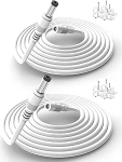 Lonnky 10 meetrine 12-voldine pikenduskaabel, &uuml;hildub CCTV Tapo kaameraga, 12-voldine toiteallikas, DVR, TV-boks, &uuml;hilduv toitekaabel, 2,1 mm x 5,5 mm isendist emasesse, 2 tk (valge)