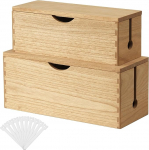 KIRIGEN puidust kaablikarp peidab elektripistikud, elektripistikud, varjab ja katab kaablijaama, 2 tk, naturaalne