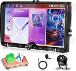 Android 15 Double DIN GPS stereo raadio 9-tollise mahtuvusega puuteekraaniga auto muusikam&auml;ngija koos Bluetooth GPS FM raadio vastuv&otilde;tja uuendamise s&uuml;steemiga Spetsiaalne m&auml;ngija tugi AI DSP h&auml;&auml;lassistent VW jaoks