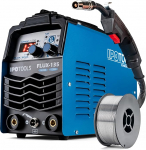 IPOTOOLS FLUX-135 keermestatud traatkeevitusmasin ilma gaasita 135A - 3-in-1 FLUX/ARC/MMA inverterkeevitusmasin s&uuml;nergilise traats&ouml;&ouml;tmega, IGBT, 230V, kompaktne ja kaasaskantav