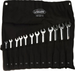 Vigor Ratchet Combination Spanner Set (Double Joint, Fine-Toothed Ratchet Mechanism on the Ring Side, 12 Pieces in Practical Rolling Bag) V6752/12, Silver