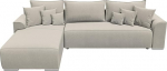 BROMARKT Sydney Collection Corner Sofa with Sleep Function 280 x 184 x 85 cm - Living Landscape L-Shape - Corner Couch with Bed Box - Couch L Shape - Sofa 3-Seater - Beige Inari