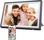 Digitaalne pildiraam 32 GB 10,1-tolline WiFi puuteekraaniga digitaalne pildiraam HD 1280 x 800 IPS, automaatne p&ouml;&ouml;ramine, fotode jagamine igal ajal ja igal pool Frameo/Uhale rakenduse kaudu, must