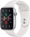 Apple Watch Series 5 44 mm (GPS) - alumiiniumist korpus, h&otilde;bedane valge spordirihm (uuendatud)