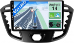 [6GB + 128GB] Android 14 Autoradio Ford Tourneo/Transit/Custom (2013-2021-2 DIN [Integreeritud traadita CarPlay/Android Car/DSP/GPS]-9-tolline IPS 2.5D kaamera + MIC-DAB/roolijuhtimine/360