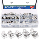 Kaabliklambrite sortiment, 50tk 304 roostevabast terasest 1/4 "5/16" 3/8" 1/2" 5/8" elektriliste metallklambrite komplekt