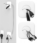 HomeMount kaablivarjamise komplekt seinale paigaldatud telerite jaoks - 2-osaline komplekt korraliku kaablijuhtimise jaoks, sisaldab seinakinnitusi ja augusaha (valge)