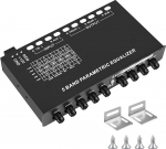 5-Band Auto-Audio-Equalizer, verstellbarer 5-Band-EQ-Auto-Verst&auml;rker, Grafik-Equalizer mit CD/AUX-Eingang, Auswahlschalter, Schwarz