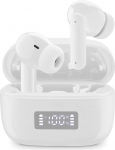 Cellularline Tone TWS Bluetooth k&otilde;rvaklapid ENC (Environmental Noise Cancelling), 4 mikrofoni, LED-ekraan, 20-tunnine m&auml;nguaeg, valge v&auml;rvi
