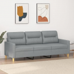 SECOLI 3-Seater Sofa, 3-Seater Sofa, Fabric Small Couch, Modern 3-Seater Guest Sofa with Armrest, Tufted Loveseat Sofas for Living Room/Bedroom/Office/Apartment, 180 cm, Light Grey