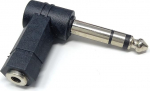 DRUT 6.35mm Stereo Jack pistik 3.5mm Female Right Angle 90" kaabli adapter
