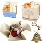 regalami. Kauplus 6 dekoratiivse j&otilde;uluk&uuml;&uuml;nla komplekt koos karpide, paelte ja siltidega - j&otilde;ulukingiideed koju, lauale ja kodukaunistuseks (elevandiluu).