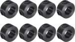 sourcing map 8 Piece Set 6mm Bore 1045 Steel Shaft Collars 12mm OD 6mm Width CV Boot for Linear Rod Shaft Guide