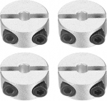 sourcing map Doppelter geteilter Schaftkragen, 4 mm Bohrung, zweiteiliger Klemmkragen, 18 mm Au&szlig;endurchmesser, 8 mm Dicke, Aluminiumlegierung, Schraubspaltring, 4 St&uuml;ck