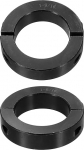 QUARKZMAN Pack of 2 Double Split Shaft Collar for 1-9/16 Inch Shaft, Two Piece Clamping Collar, 2-3/8 Inch Outer Diameter, 9/16 Inch Width, Black Oxide Steel Lock Collar Clamp, Set Screw Style