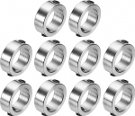 QUARKZMAN 10-Piece Set Screw Collar 12 mm Bore Made of 304 Stainless Steel, 17 mm Outer Diameter, 6 mm Wide Axle Collar Clamp for Linear Rod Shaft Guidance