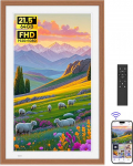 64 GB 21,5-tolline digitaalne pildiraam, puidust serva valge sisemise raamiga, FHD 1920 x 1080P IPS digitaalne pildiraam, automaatne p&ouml;&ouml;ramine elektrooniline pildiraam, jagage fotosid/videosid kohe