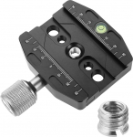 Aupoko 70 mm universaalne klamber adapter QR-70, universaalne klamber statiivipeale, kiirl&uuml;litusplaadi klamber 1/4 tolli kuni 3/8 tolli adapteriga, &uuml;hildub Arca Swiss kuulpeaga.
