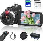 Videokaamera 8K videokaamera 64MP 18X digitaalne zoom Vlogimise kaamera YouTube'ile 3.0-tolline puuteekraan WiFi IR &ouml;&ouml;n&auml;gemisega videokaamera koos 2.4G kaugjuhtimispuldi, SD-kaardi ja 2 patareiga