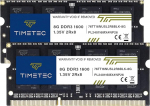 Timetec 16GB komplekt (2x8GB) DDR3L/DDR3 1600MHz (DDR3L-1600) PC3L-12800 / PC3-12800 Non-ECC puhverdamata 1.35V/1.5V CL11 2Rx8 204 Pin SODIMM S&uuml;learvuti s&uuml;learvuti PC m&auml;lu RAM