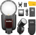 GODOX V1 Pro F V1Pro F &uuml;mmarguse peaga kaamera v&auml;lklambi &uuml;hilduv Fujiga, 2.4G juhtmevaba TTL kiirvalgusti, HSS 1/8000s, 2980 mAh Li-ion aku