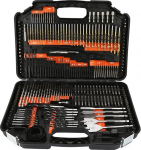 246-osaline puurikomplekt, kombineeritud puuri ja kruvikeeraja tarvikute komplekt, spiraalpuurikomplekt musta plastkarbiga, multifunktsionaalne puurikomplekt