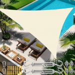 Markiis koos 24 paigalduskomplektiga, 5 x 5 x 5 m, veekindel p&auml;ikesekaitse, kolmnurkne p&auml;ikesevari, v&auml;litingimustes varikatus, aed, terrass, basseinivarjud, markiis, telkimisvarjud (beež valge)