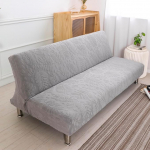 Diivanikate ilma k&auml;etugedeta Stretch 2/3-Seater Non-Slip Diivan viskamine Diivanikate Armless Jacquard Diivanvoodi kate Kokkupandav diivan Futon Kaitsekate diivanvoodile (185-210 cm, helehall)