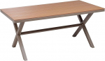 Beliani Tiano aialaua alumiinium Taupe kunstpuidust pruun 160 x 90 cm 4-kohaline laud