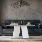 Muro Mini - Kohvilaud 110 x 70 cm K&otilde;rgus 60 cm - Ristk&uuml;likukujuline kohvilaud - Diivanilaud - Kohvilaud - Elutoa laud Modern - K&otilde;rvallaud V&auml;ike betoonilahendus/valge