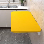 Moderner Klappschreibtisch zur Wandmontage f&uuml;r das Home Office, Gelb, 47,2 x 12 Zoll, Faltbarer Arbeitsplatz, herunterklappbarer Esstisch, Computertisch, 120 x 30 cm