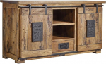 MASSIVMOEBEL24.DE Raudtee Solid Sideboard - naturaalne lakitud mangopuit 2 ust - 1 sahtli 128 x 45 x 70 cm Kasutatud v&auml;limusega sahtlikapp TV Sideboard elutuba kapp