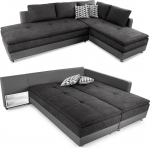 Spring Core nurgadiivan B306/T223/H95 cm p&uuml;siv magamisalus, kaheinimesevoodi magamisfunktsioon, k&uuml;lma vahtpolster, voodikast, riiul, p&ouml;&ouml;rlev osa vasakule, mikrokiudkate antratsiit, korpus kunstnahast hall / 15105