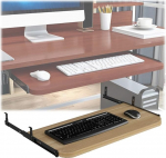 Ergonomische Tastaturablage aus Holz, verstellbar unter dem Schreibtisch, verschiebbare Tastaturablage, einfache Installation, 54, 60, 70 x 27 cm, perfekt f&uuml;r Heimb&uuml;ro und Gaming-Setup