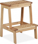 Relaxdays Step Stool Walnut Wood 2 Steps Step Stool Lapsed kuni 60 kg K x S 47 x 38 x 38 cm Plant Stool Natural