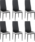 homewell s&ouml;&ouml;gitoa toolid, komplekt 6, ergonoomiline seljatugi terasraamiga, kaasaegsed PU nahast restorani toolid, lihtne ja stiilne perekondlik komplekt (6, must ja valge)