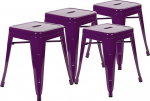 Flash Furniture Metal Dining Table Stool - Kommertskvaliteediga seljatoeta tool - 18" virnastatav s&ouml;&ouml;gitool - 4 tk komplektis