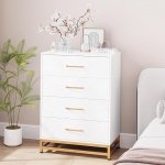 Kommode Mit 4 Schubladen, Sideboard Schubladenschrank Kommodenschrank Beistellschrank F&uuml;r Schlafzimmer, Flur, Wohnzimmer, 60x40x92cm