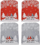 Hall ja punane Christmas Chair Covers, komplekt 4, eemaldatav Washable Chair Protectors, s&ouml;&ouml;gitool tagasi katab, Christmas Chair Cover, muster Slipcovers s&ouml;&ouml;gituba