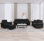 3-TLG. Sofagarnitur mit Kissen Hellgrau Samt, hellgraues Samtsofa 3-TLG. als bequemes Sofa-Set mit Polsterung, 3-teiliges Sofa in Hellgrau Samt, Sofagarnitur