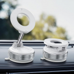 Beeasy Vacuum Magnetic Mobile Phone Holder Car for MagSafe Car Mount, 720&deg; Foldable [20 x N56 Magnets] Mobiiltelefonihoidja auto iminapakett auto/peegel/k&ouml;&ouml;k/fitnus, iPhone 17 16 15 14 13 12, valge