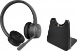 GEQUDIO GC-2 DECT & Bluetooth k&otilde;rvaklapid koos laadimisjaamaga AVM FritzBoxi jaoks - juhtmevabad k&otilde;ned FritzFonis - Stereok&otilde;rvaklapid arvutile ja nutitelefonile, must/hall
