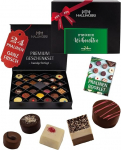 Hallingers Frohe Weihnachten - 24 Manufaktuuri &scaron;okolaadi kingitus Elegantne FirstClass K&auml;sitsi valmistatud ilma alkoholita peenestatud kakao&scaron;okolaadist (karp) - Lihav&otilde;tte kingitused Lihav&otilde;tte korvi lihav&otilde;ttemunad ja lihav&otilde;ttedekoratsioon |